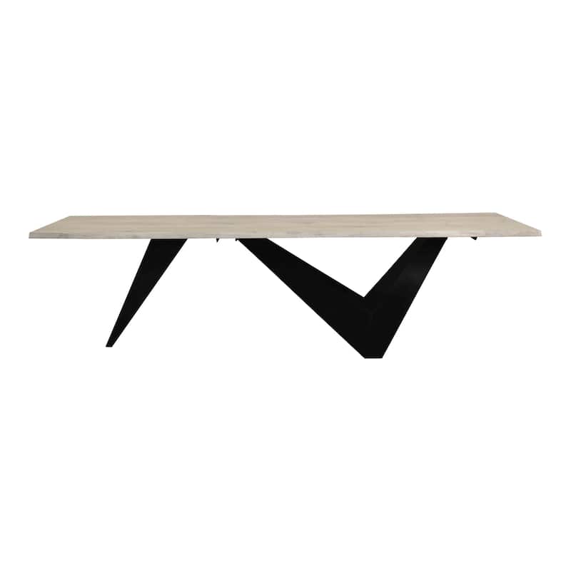 Aurelle Home Live Edge Solid Oak and Iron Modern Dining Table