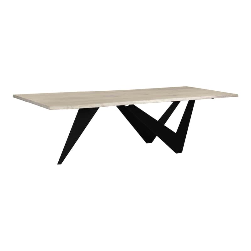 Aurelle Home Live Edge Solid Oak and Iron Modern Dining Table