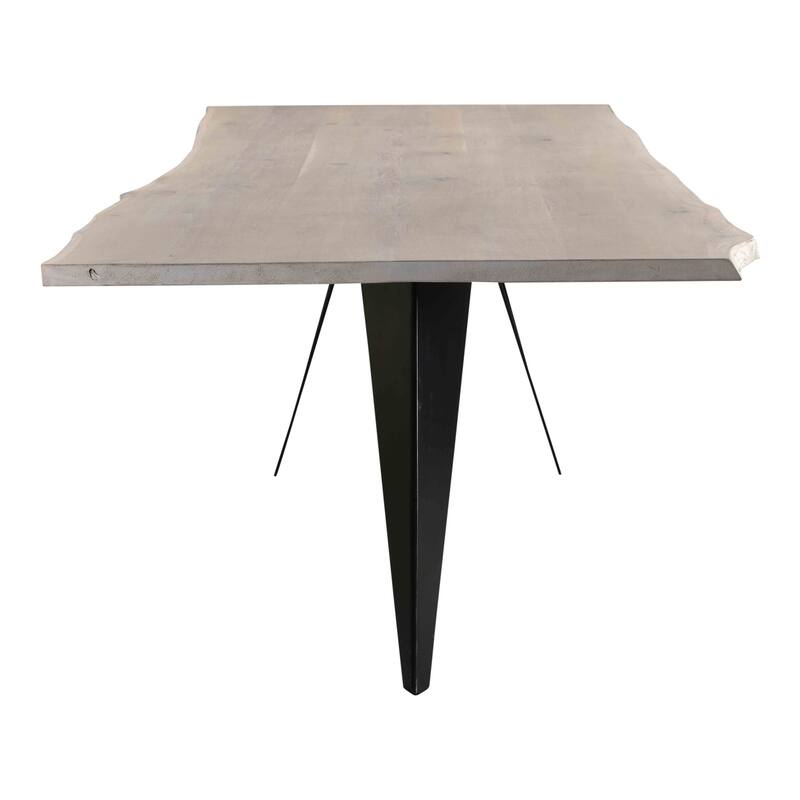 Aurelle Home Live Edge Solid Oak and Iron Modern Dining Table