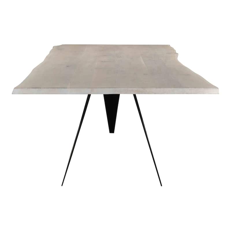 Aurelle Home Live Edge Solid Oak and Iron Modern Dining Table