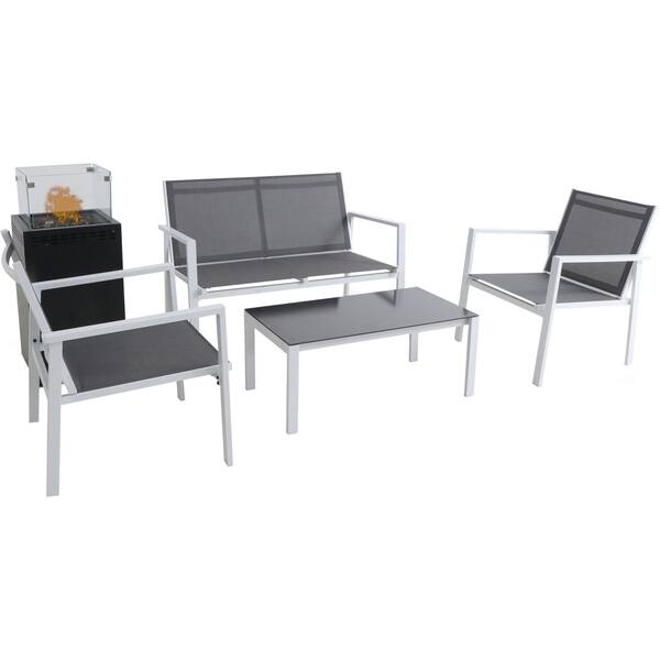 Shop Naples 5 Piece Fire Pit Patio Set Featuring A 40 000 Btu Fire