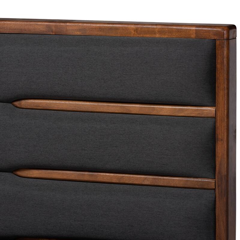 Elin Modern and Contemporary Upholstered and Wood Platform Storage Bed