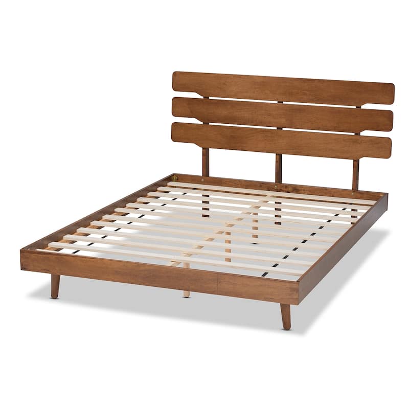 Anzia Mid-Century Modern Wood Platform bed