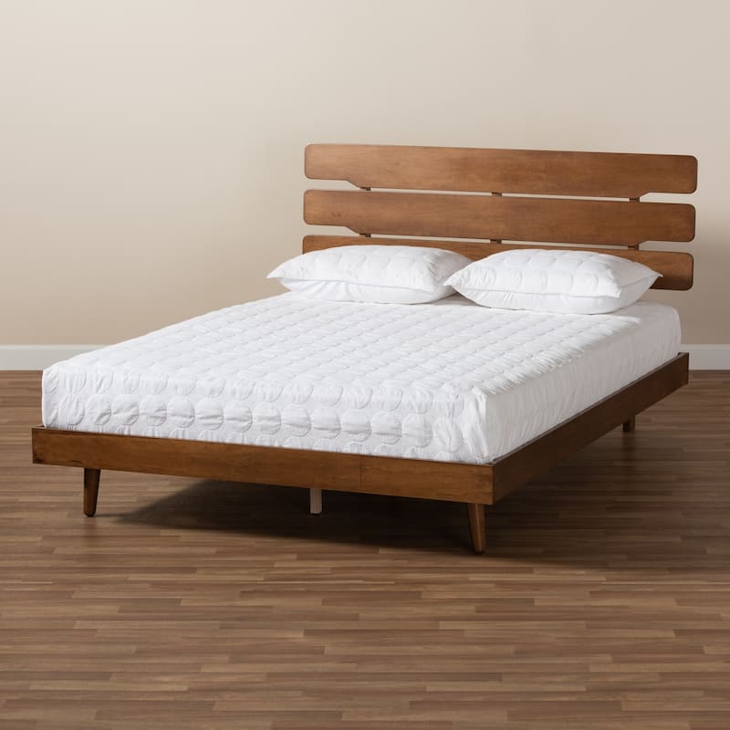 Anzia Mid-Century Modern Wood Platform bed