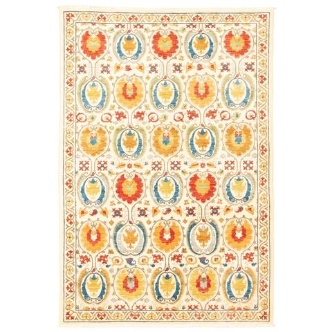 Hand-knotted Signature Collection Cream Wool Rug