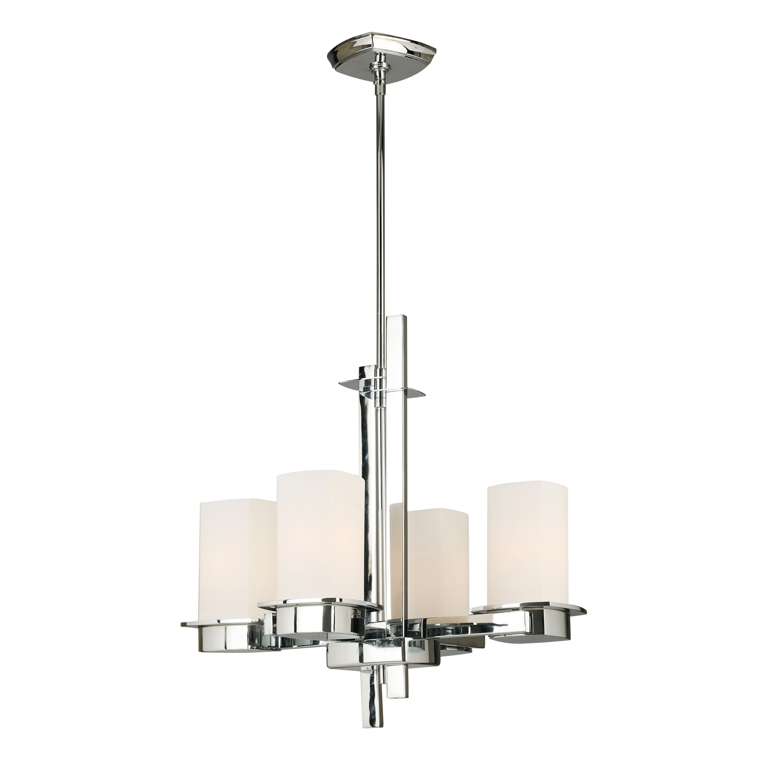 Eglo Vlacker 4-Light Chandelier w/ Chrome Finish & Frosted Opal Glass - Chandeliers For Bedrooms by Overstock.com