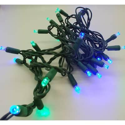 Blue to Green Colorchange LED Set of 25 Lights Light String 5Mm