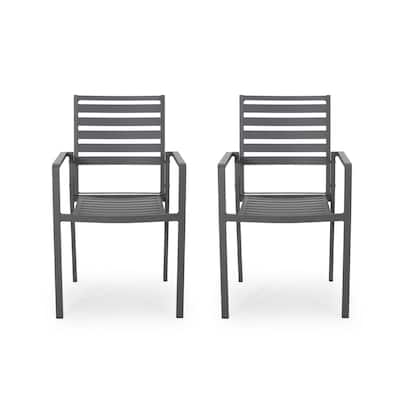 Cape Coral Aluminum Modern Outdoor Dining Chair (Set of 2) by Christopher Knight Home