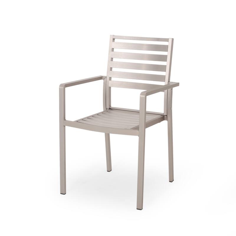 Cape Coral Aluminum Modern Outdoor Dining Chair (Set of 2) by Christopher Knight Home