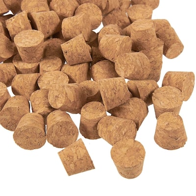 100x Small Mini Cork Stoppers, Tapered Cork Bottle Plugs, Size 4, 16mm Diameter