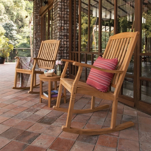 Shop Cambridge Casual Sherwood 3-piece Teak Rocking Chair Set - Free Shipping Today - Overstock ...