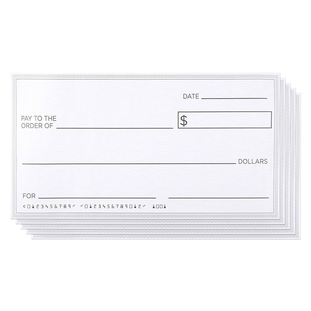 Blue Panda 5x Giant Paper Checks Fake Award Novelty Checks Large Presentation Checks