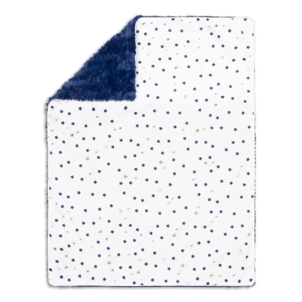 slide 1 of 1, Peanutshell Navy Stars Blanket