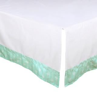 The Peanut Shell Arrow Print Tailored Crib Dust Ruffle in Mint