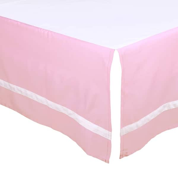 slide 1 of 1, The Peanut Shell Solid Tailored Crib Dust Ruffle in Pink