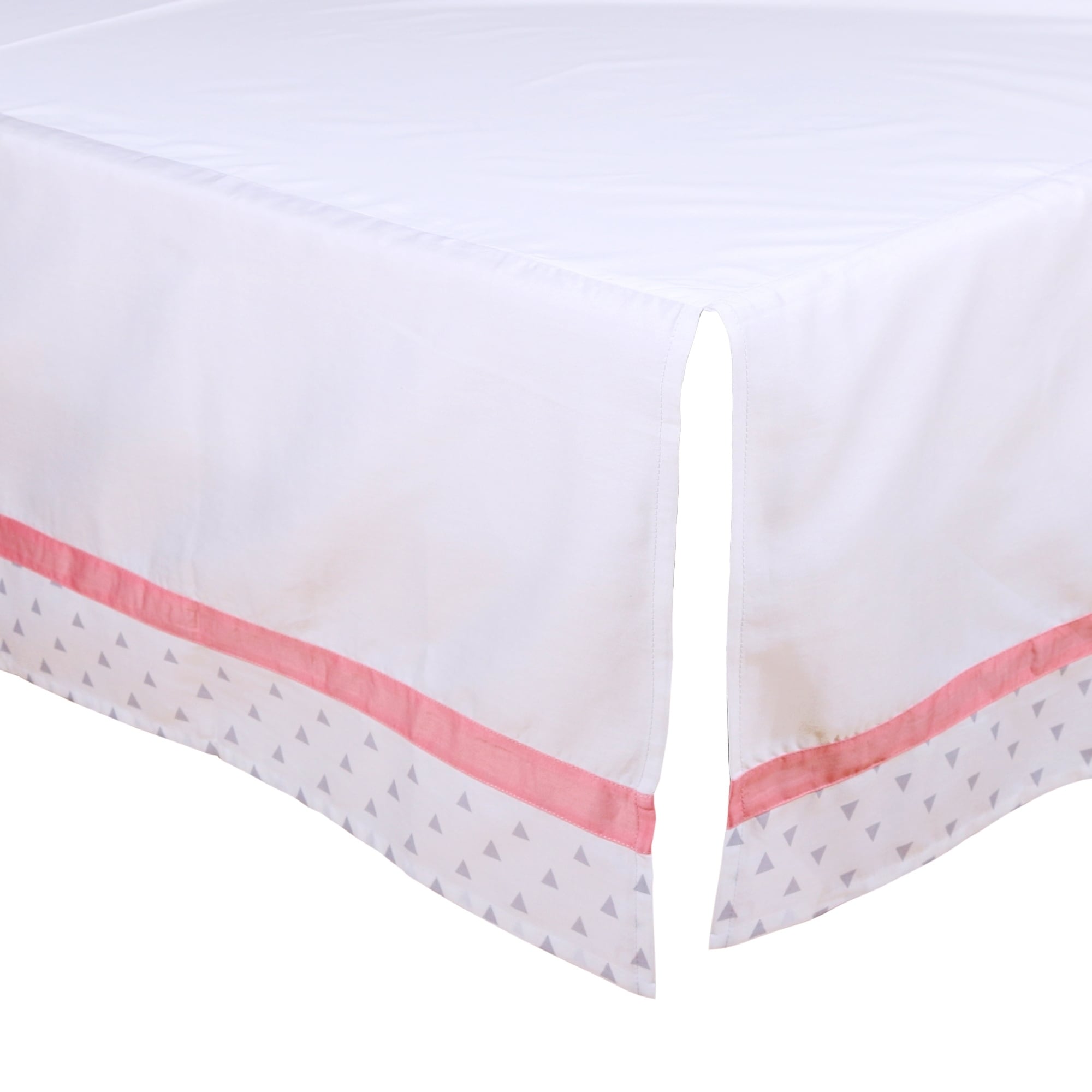 Shop The Peanut Shell Triangle Print Tailored Crib Dust Ruffle In