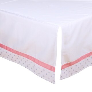 The Peanut Shell Triangle Print Tailored Crib Dust Ruffle in Grey