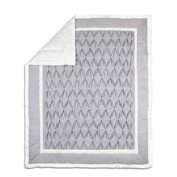 slide 1 of 1, Peanutshell Grey Pleated Coverlet