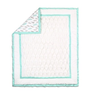 Peanutshell Turquoise Pleated Coverlet