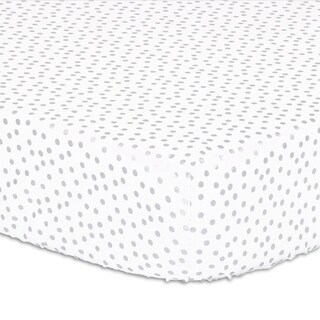 Peanutshell Silver Dot Fitted Crib Sheet