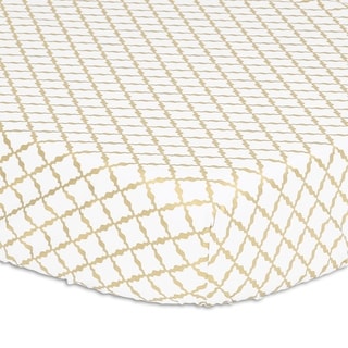 Peanutshell Golden Lattice Fitted Crib Sheet