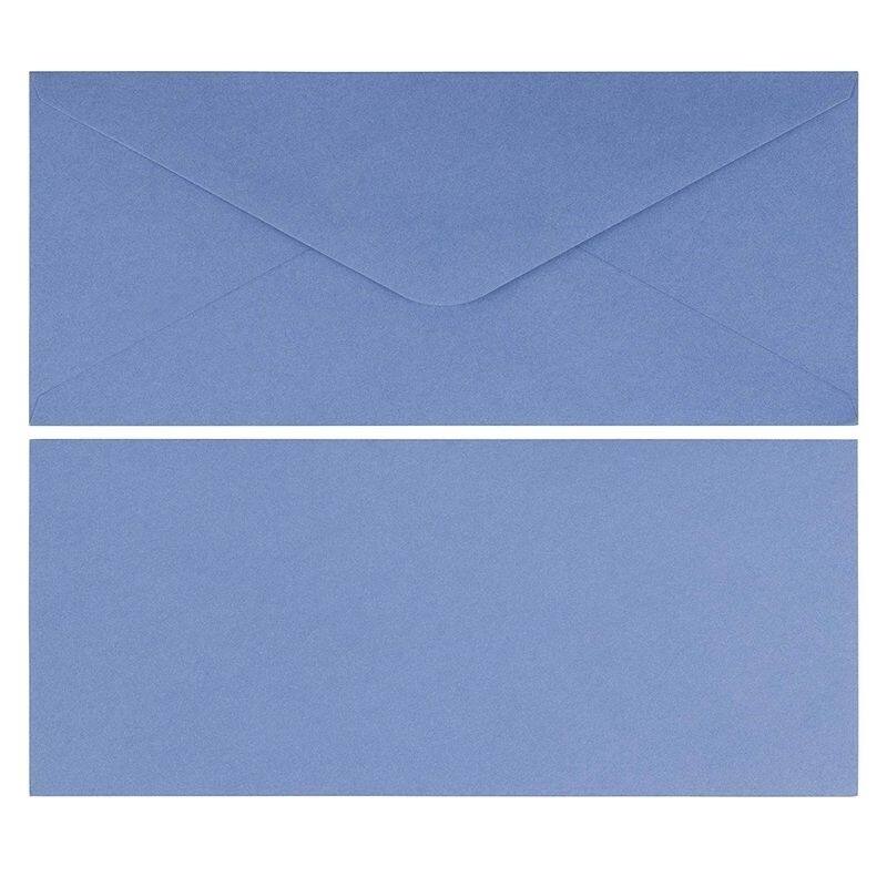 Paper Junkie 96-Pack #10 Standard V-Flap Windowless Business Envelopes Light Blue, 9.5"x4.12"