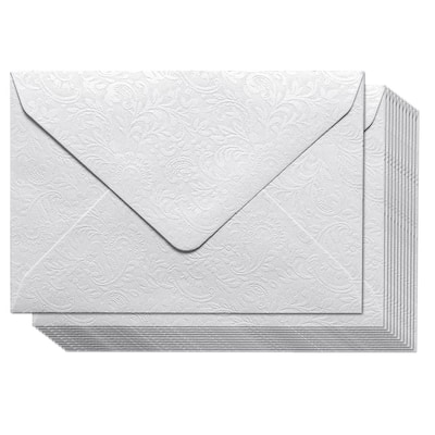 Paper Junkie 100pcs Small White Envelopes Floral Pattern for Thankyou Gift Cards Weddings