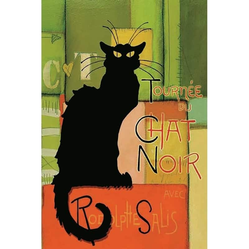 CANVAS Abstract Black Cat - Chat Noir Vintage Advertisement