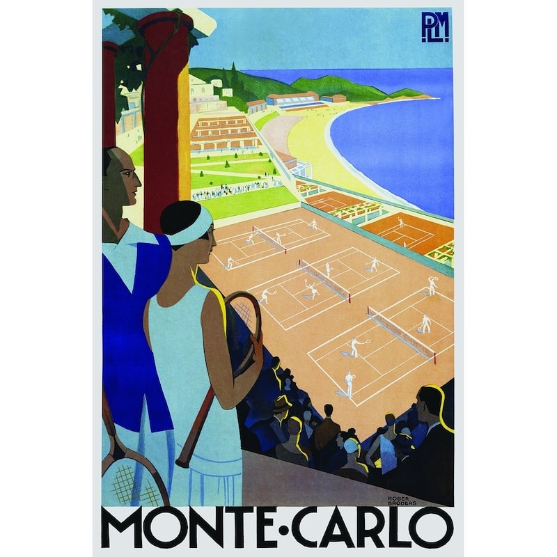 CANVAS Monte - Carlo Travel Tennis Vintage Advertisement