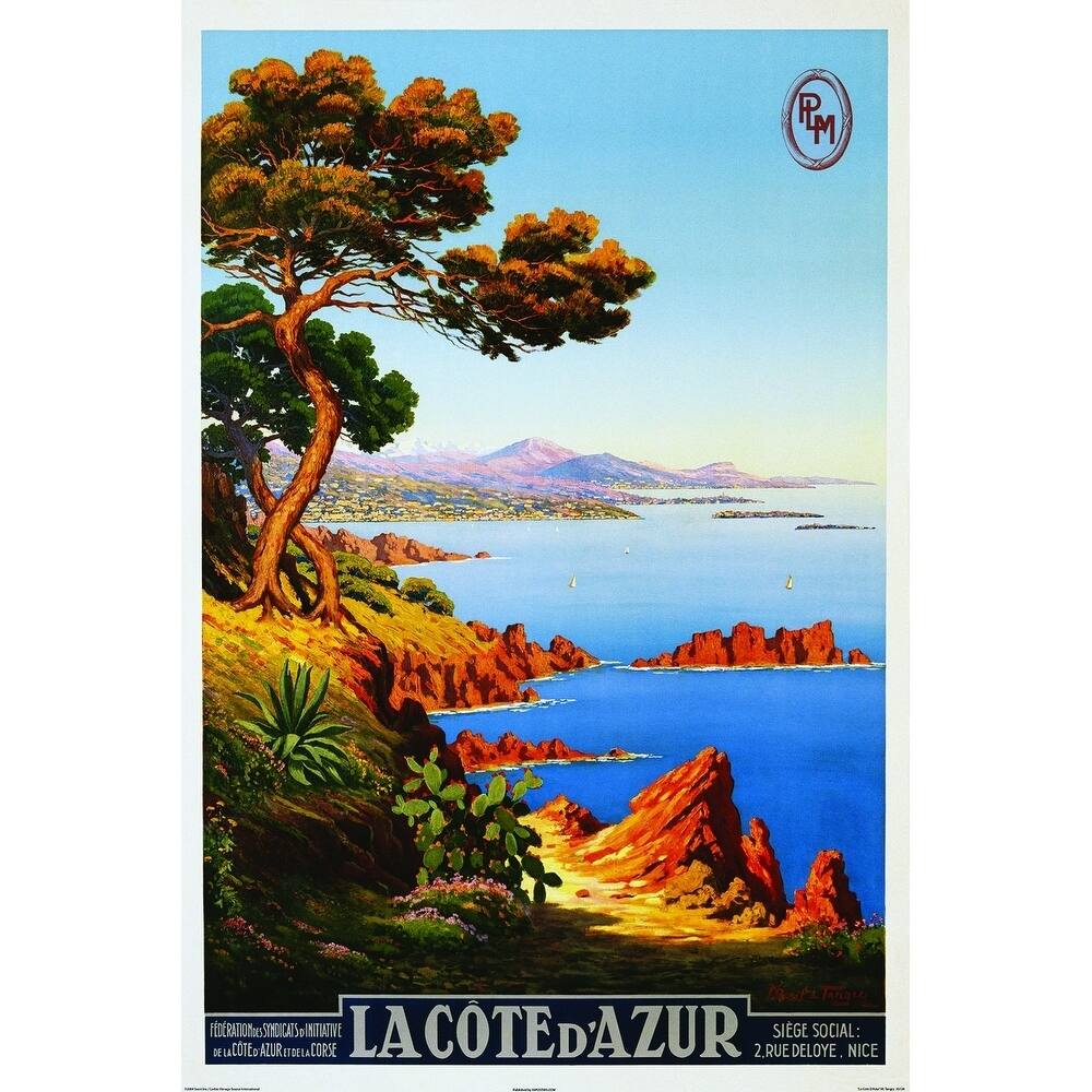 CANVAS La Cote d'Azur Travel Vintage Advertisement