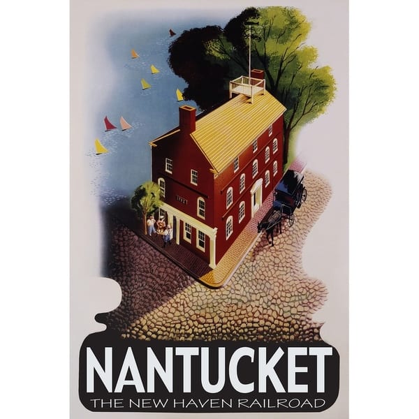 Canvas Nantucket Travel Vintage Advertisement Overstock 29105251
