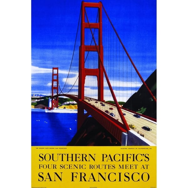 Canvas San Francisco Scenic Golden Gate Vintage Advertisement Overstock 29105283
