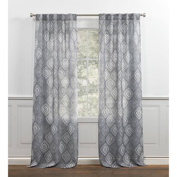 Shop Chaps Home Ikat Medallion Printed Back Tab Rod Pocket Curtain