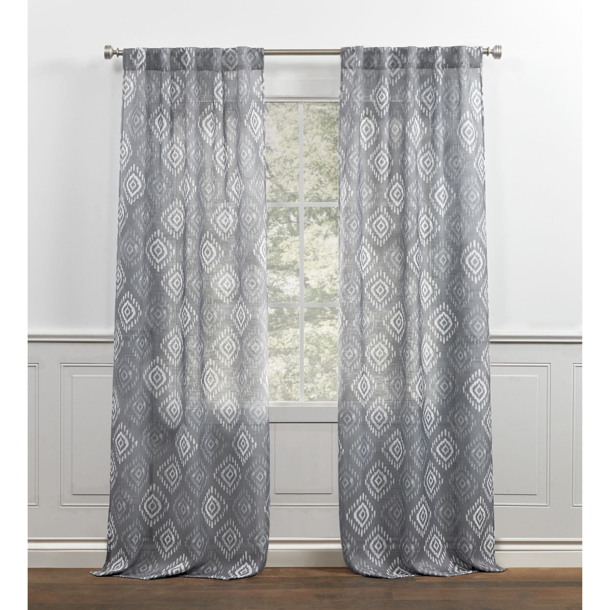 2 SNAKE PRINTED SILVER GROMMET PANELS LINED BLACKOUT WINDOW CURTAIN TREATMENT 