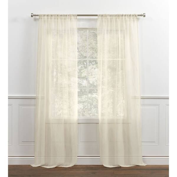 Chaps Home Willa Sheer Textured Raised Slubs Rod Pocket Curtain Panels ...
