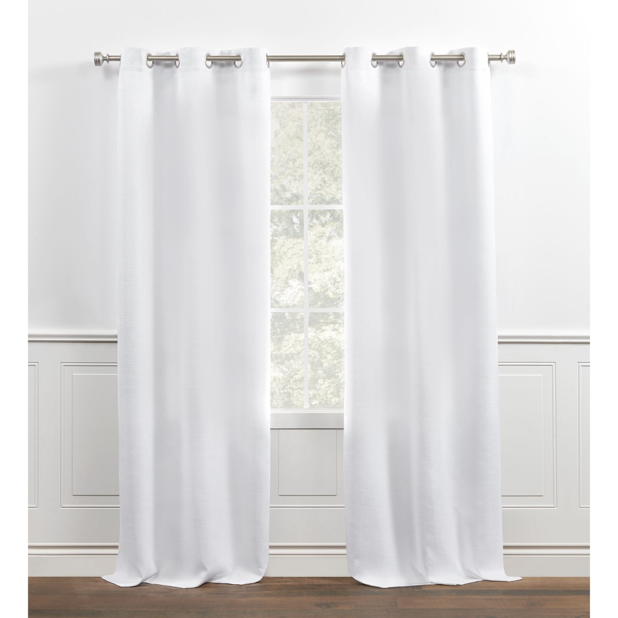 Shop Chaps Home Brooks Sateen Sheen Textured Grommet Top Curtain