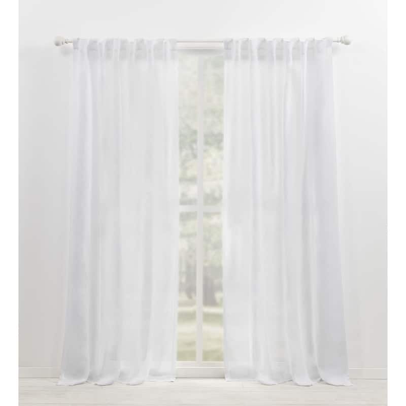 Lauren Ralph Lauren Engel Sheer Back Tab/Rod Pocket Curtain Panel - 54x84 - Winter White