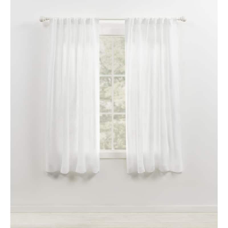 Lauren Ralph Lauren Engel Sheer Back Tab/Rod Pocket Curtain Panel - 54x108 - Winter White
