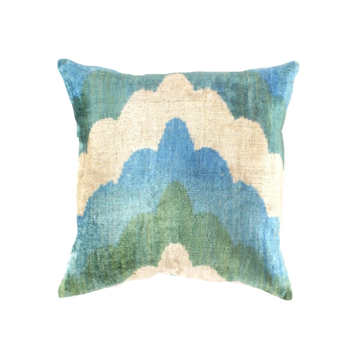 Shop Ti 52 Turkish L Blue Beige Silk Ikat Pillow Free Shipping
