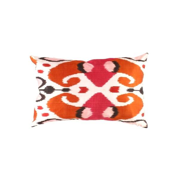 Shop Ti 63 Turkish White Silk Ikat Pillow Free Shipping Today