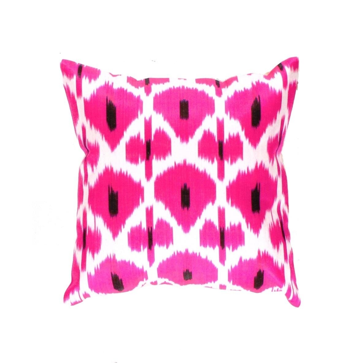 Shop Ti 6 Turkish Pink Silk Ikat Pillow Free Shipping Today