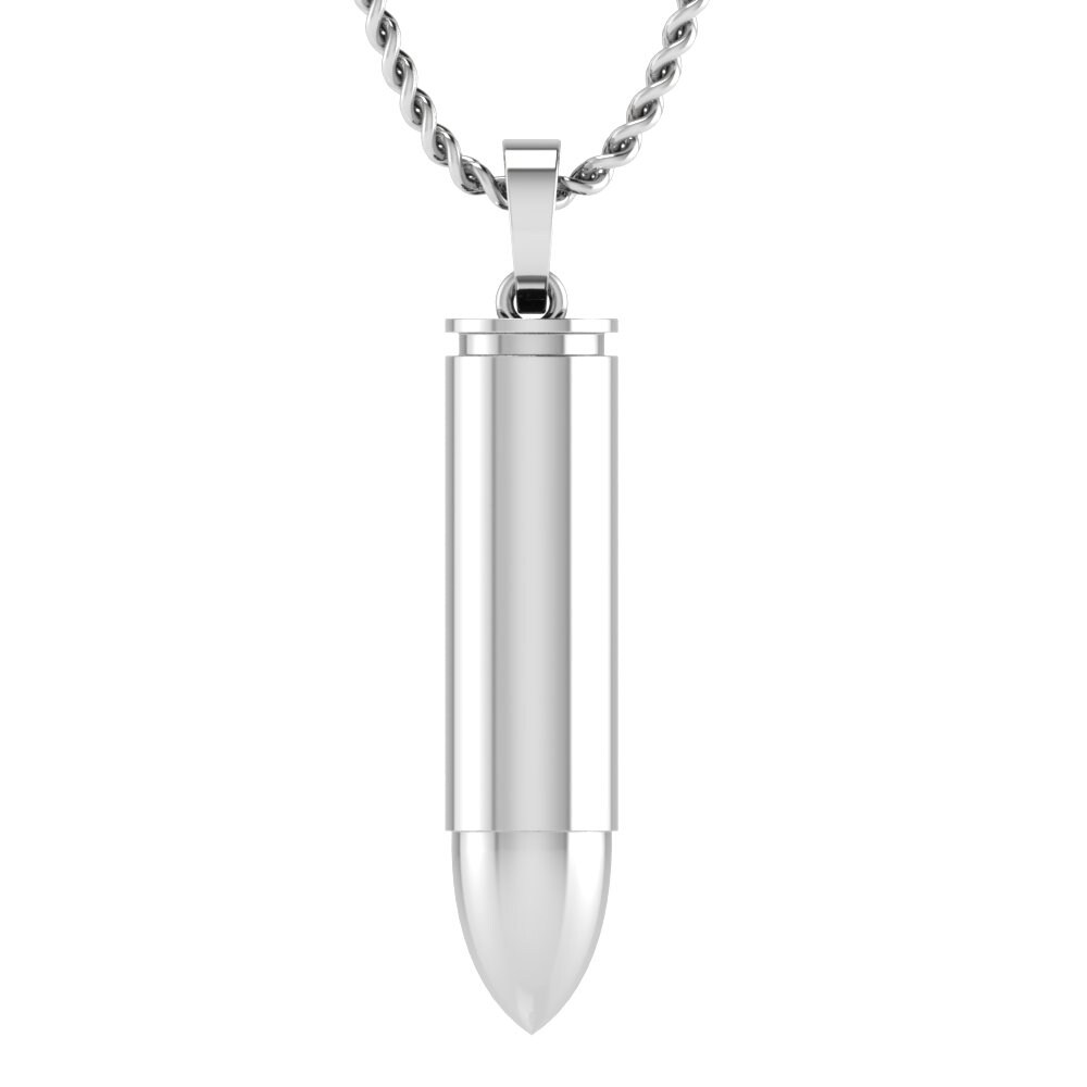 white gold bullet pendant