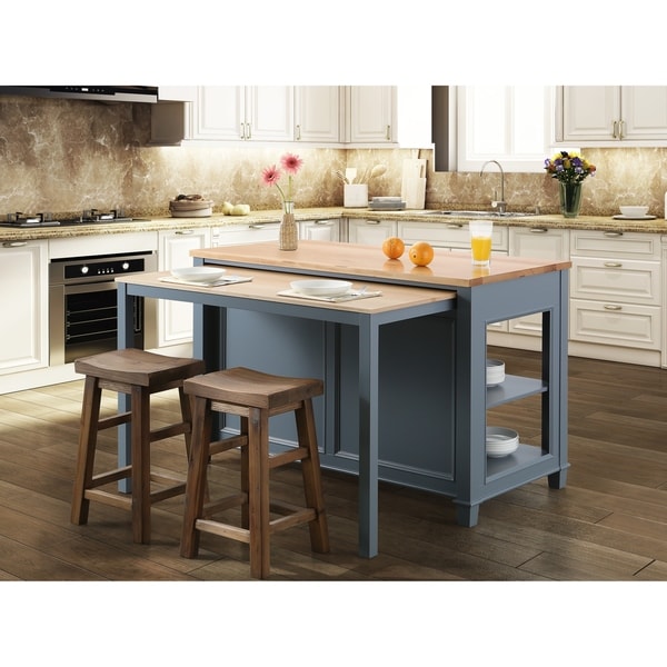 Shop Medley 54 In. Kitchen Island With Slide Out Table in Gray