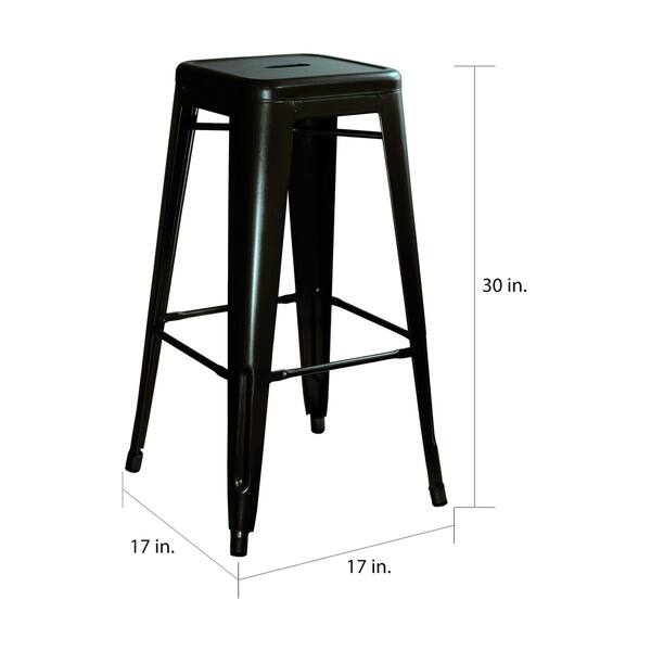 Carbon Loft Scodellaro Black Metal Bar Stool (Set of 2) Bed Bath