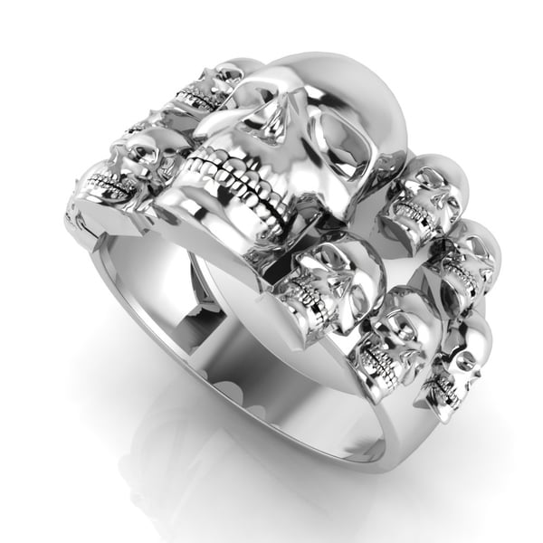 mens 14k gold skull ring