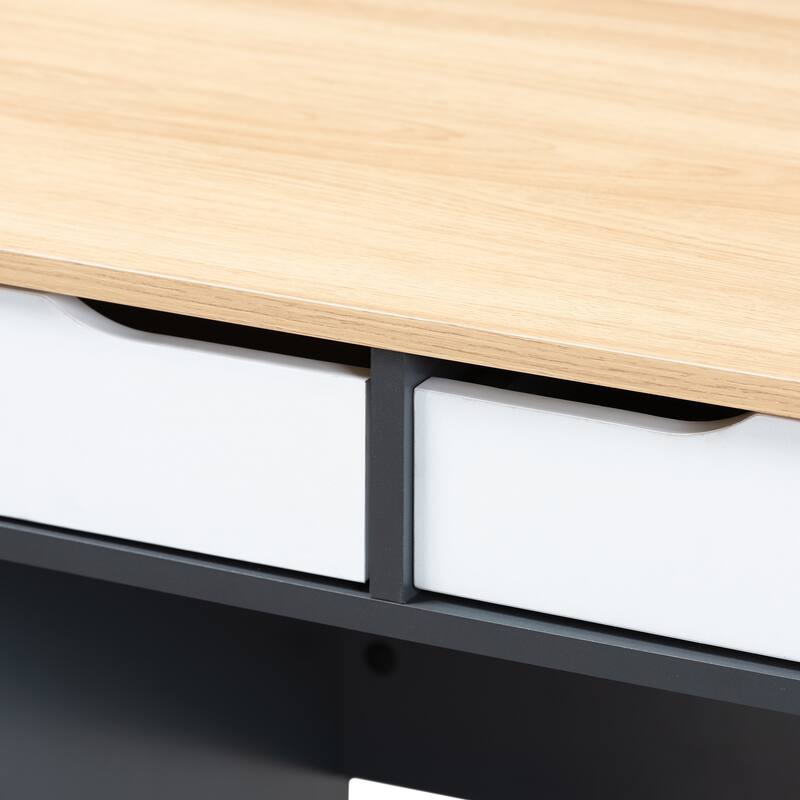 Reed Mid-Century Modern 2-Drawer Computer Desk