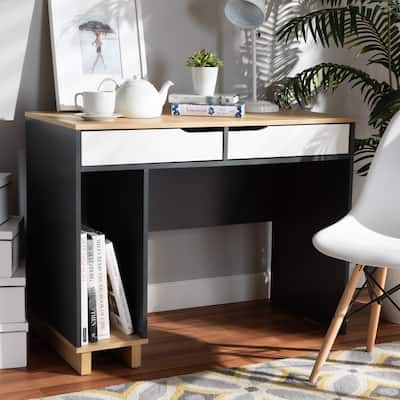 Reed Mid-Century Modern 2-Drawer Computer Desk