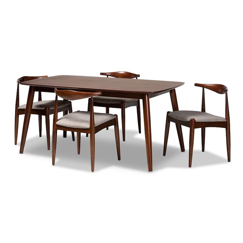 Aeron Mid-Century Modern Upholstered 5-Piece Dining Set - N/A