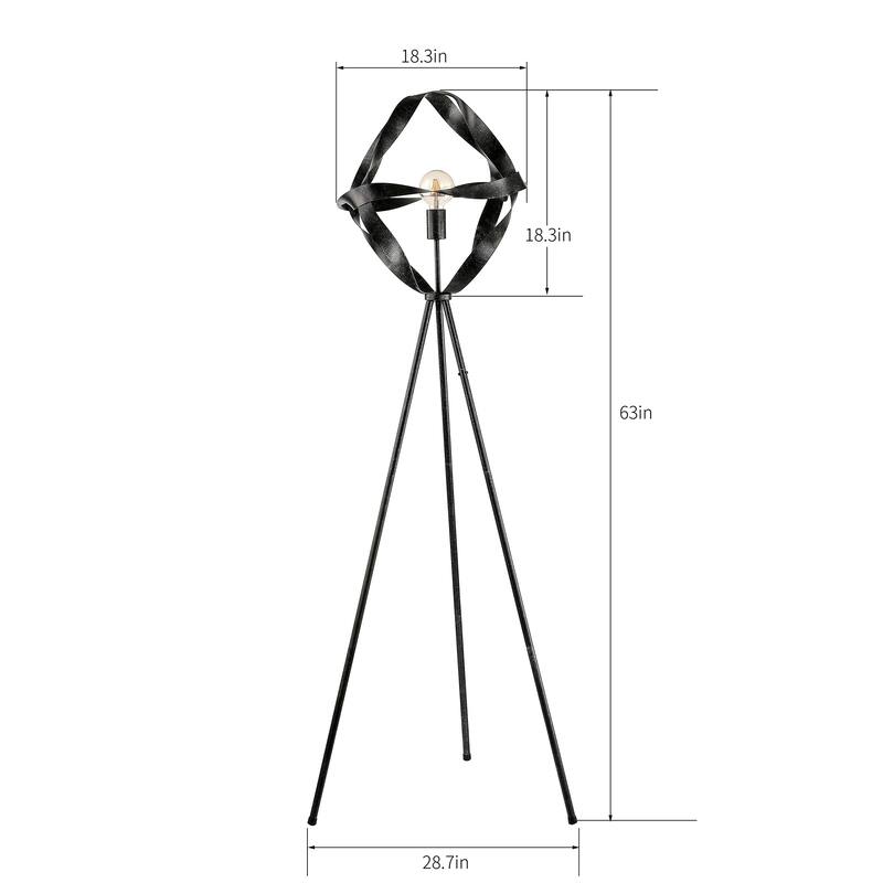 Carbon Loft Smead Aged Silver Metal Twisted Ribbon Floor Lamp