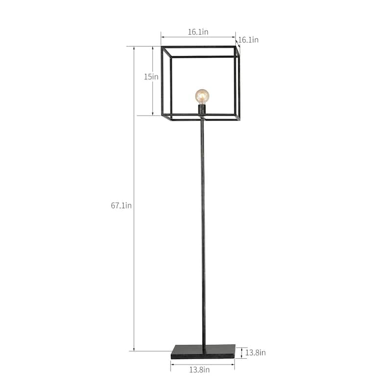 Bronte Aged Silver Metal Floor Lamp